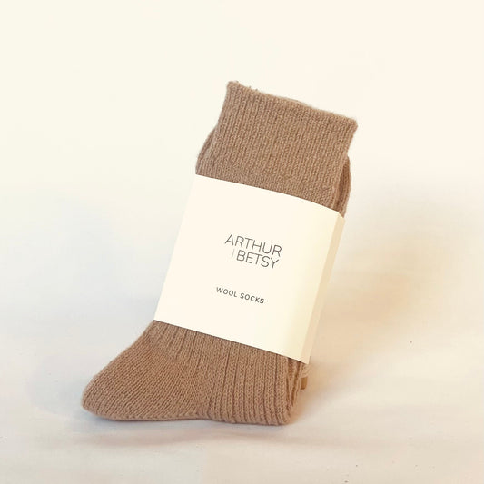 Arthur Betsy Wool Socks in Taupe